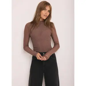 Mint Velvet Brown Mesh Embellished Top